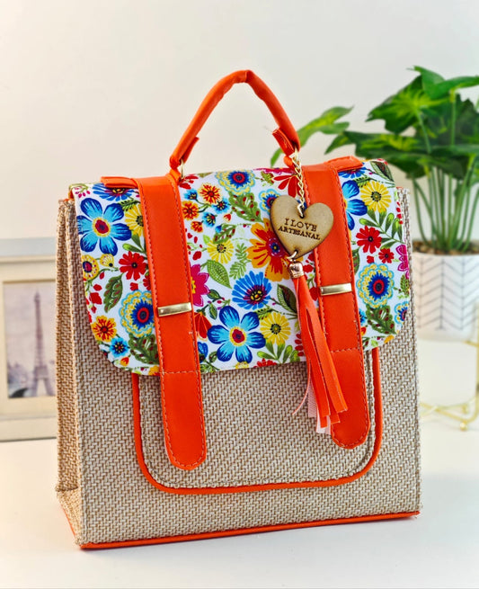 Double strap flowers Handbag