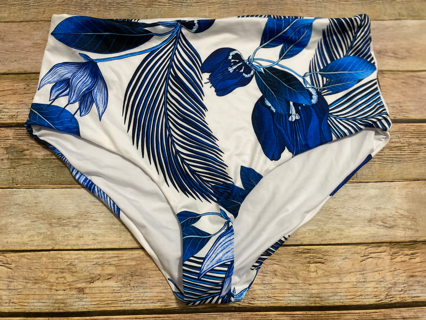 Blue Leaf Print swimsuit