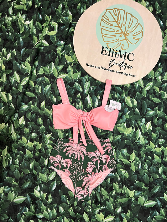 Pink palms swimsuit